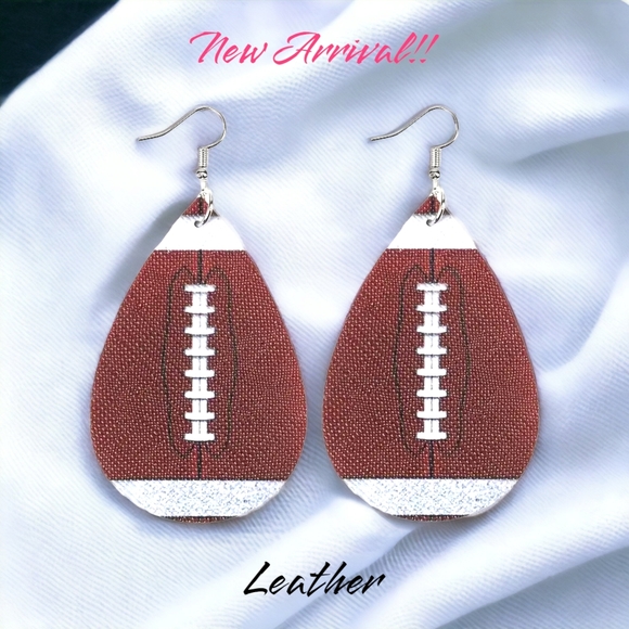 A Just-Jen Fav!!💖 2 Pairs of Women's Leather Game Day Football Earrings!!🏈💖 - Picture 8 of 16
